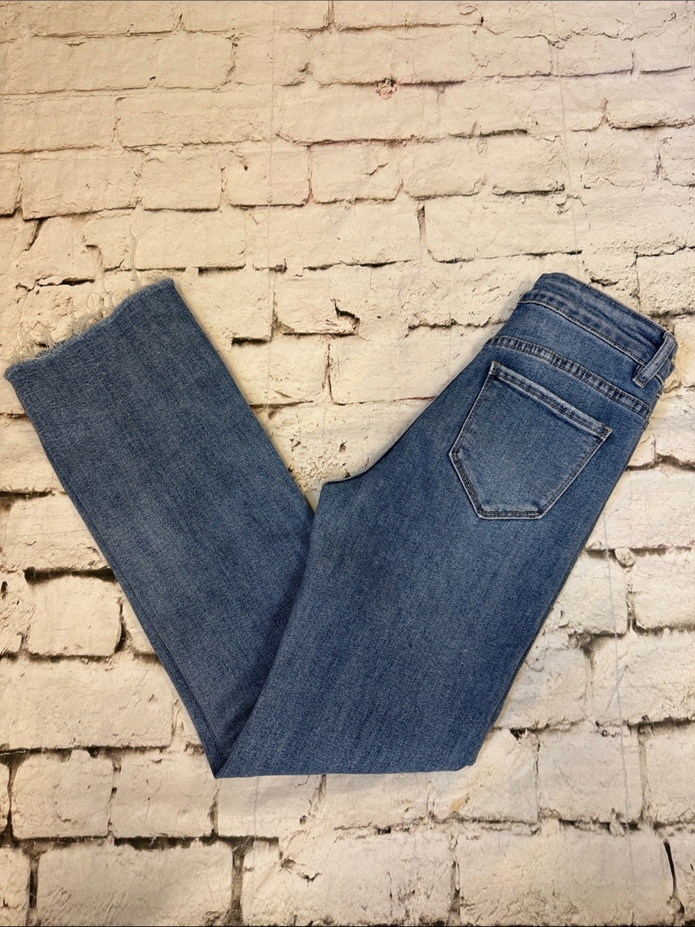 Femme Fatale Veronica Cropped Flare Jeans | Button Hem Detail | Mid Rise Size S - Picture 9 of 9